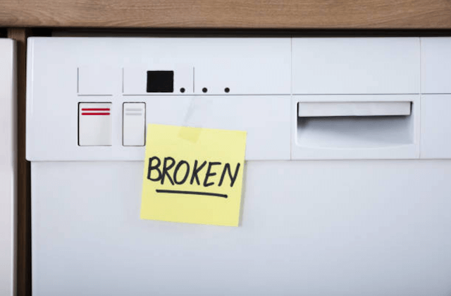 broken dishwasher in home
